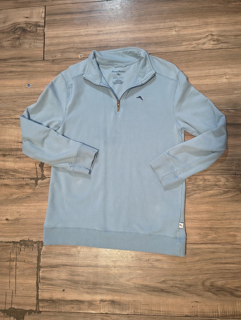 Tommy Bahama Light Blue Quarter-Zip Pullover Sweater